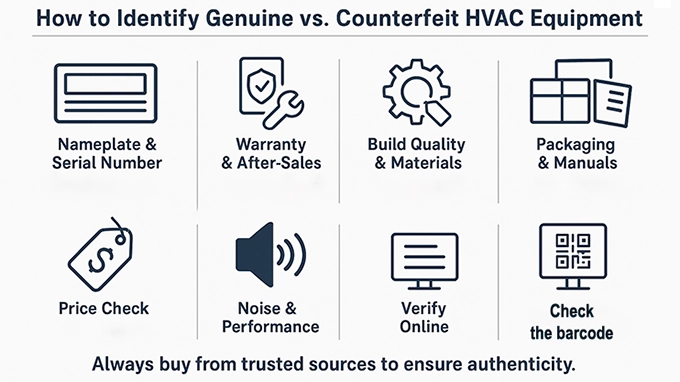 recognizing a counterfeit HVAC product
