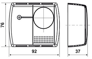 ابعاد ترموستات اتاقی الکترومکانیکی فانتینی مدل C16