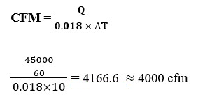 AHU capacity formula