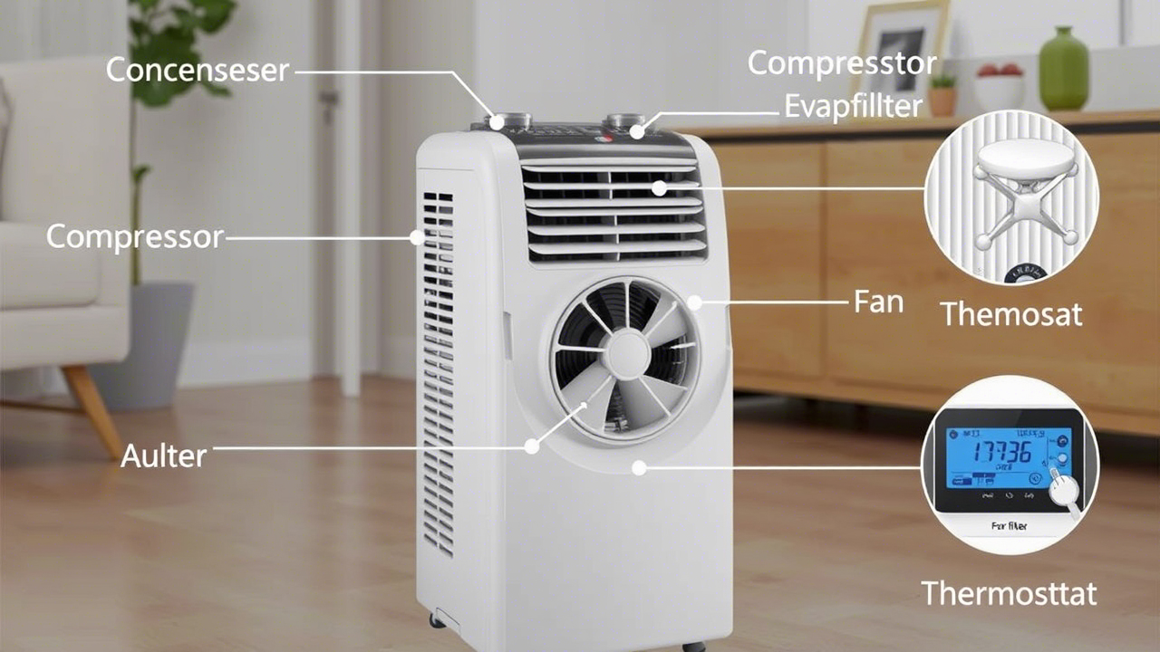 اجزای کولر گازی پرتابل