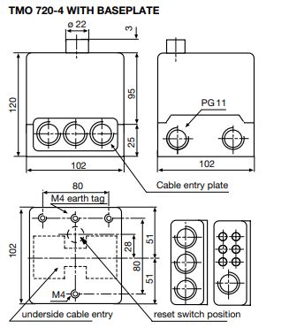 ابعاد رله گازوئیلی هانیول ساترونیک TMO-720-4