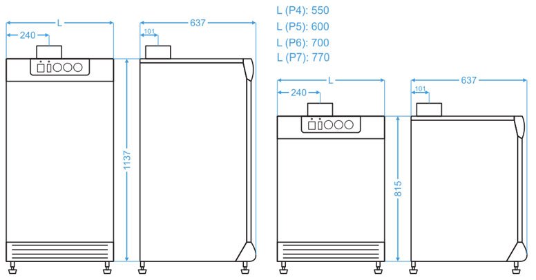 ابعاد مجموعة نظام تدفئة مركزية الغازأرضية مودیل P7