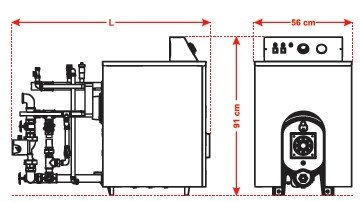 ابعاد نظام تدفئة مركزية هجين أرضي طويل هورخش H-5