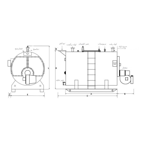 مرجل الماء الساخن 3 تمريرات فولاذية حرارت گستر نموذج HW2.5