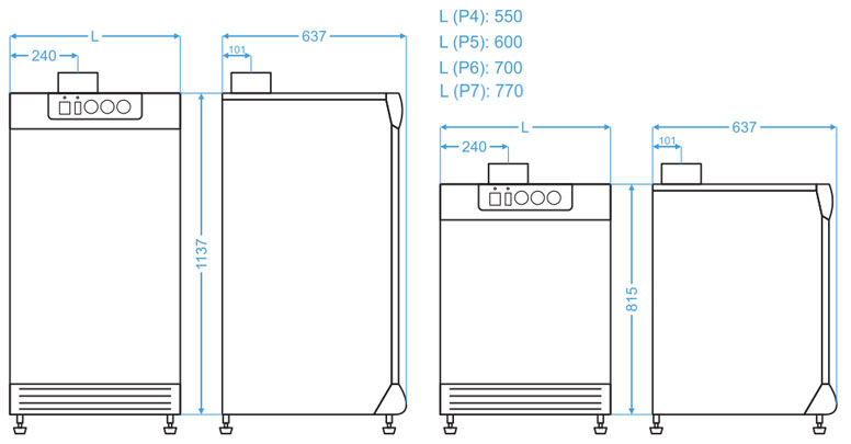 ابعاد پکيج زميني گازسوز شوفاژکار p6