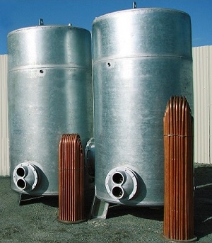 Coiled storage tank