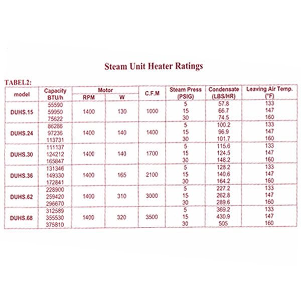يونيت هيتر بخار با موتور تک دور صنعتی تک فاز داتیس کار-2
