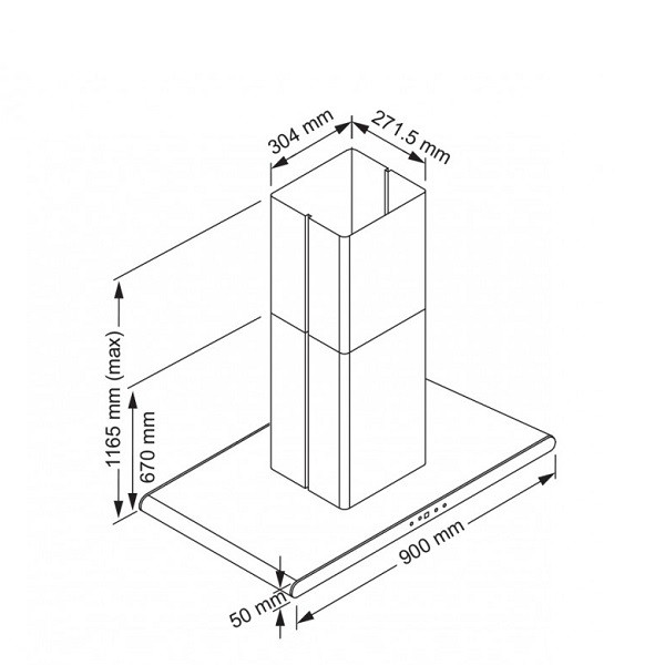 هود آشپزخانه جزیره ای لتو مدل H59-1