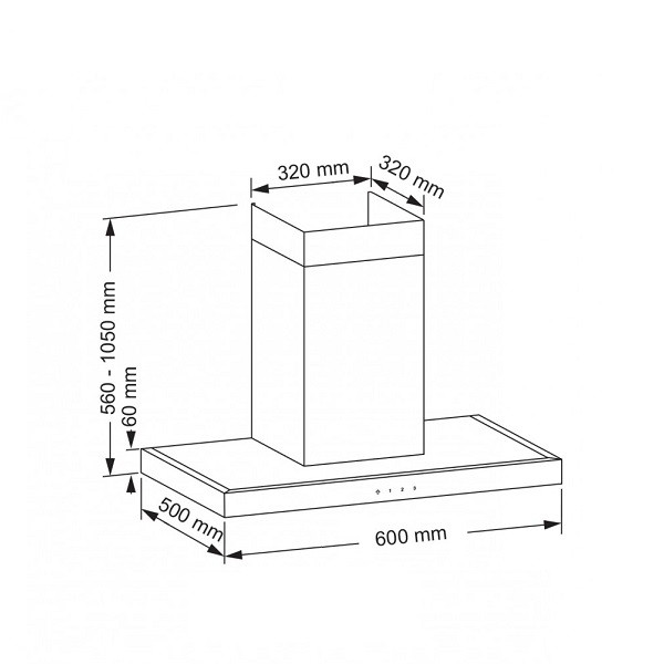 هود آشپزخانه شومینه ای لتو مدل H30-1