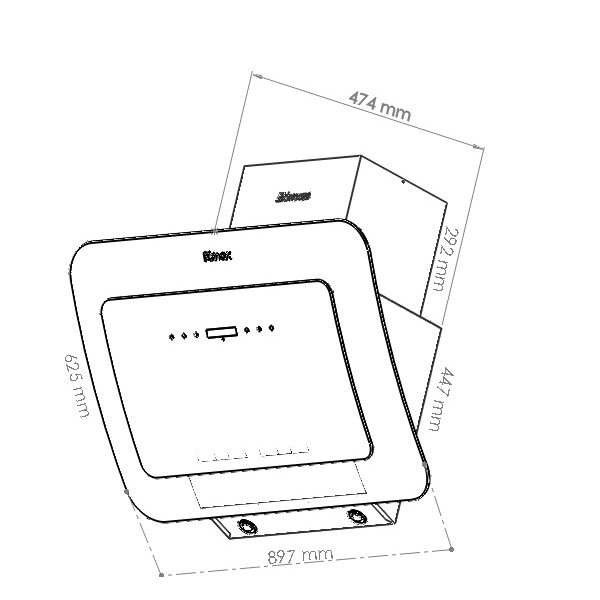 هود آشپزخانه مورب بیمکث مدل 2044-7