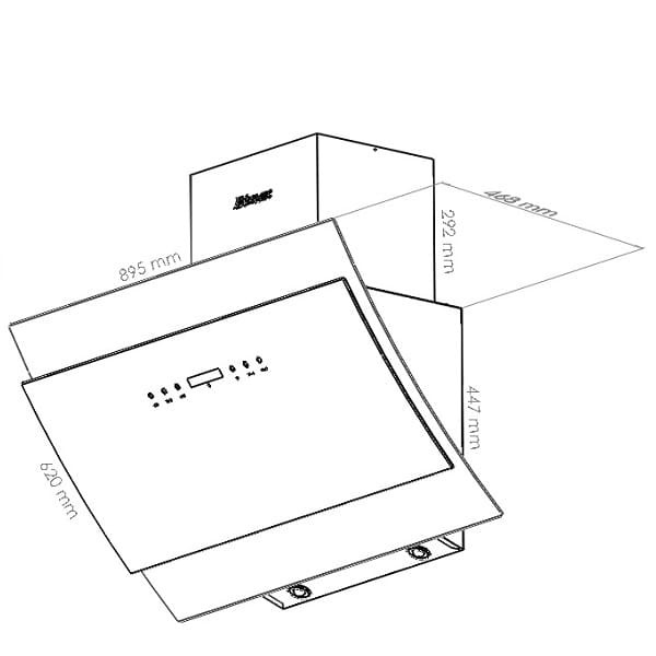 هود آشپزخانه مورب بیمکث مدل 2032 پلاس-4