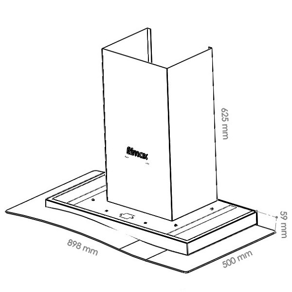 هود آشپزخانه شومینه ای بیمکث مدل 2016-6