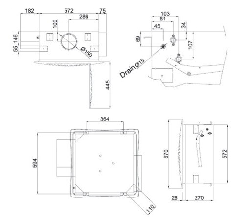 فن کویل کاستی چهار طرفه تهویه سری اوشان مدل CFN-400-1