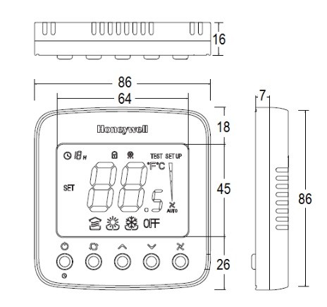 ترموستات دیجیتال فن کویل هانیول مدل TF228WN-4