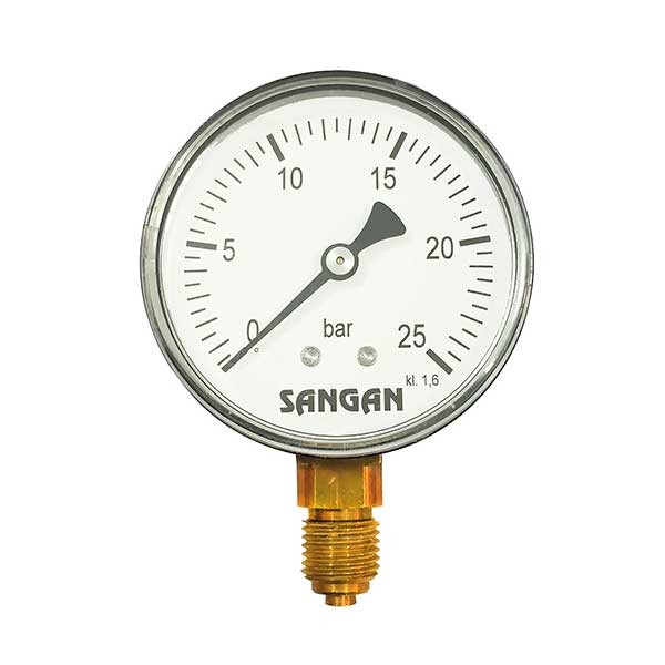 مانومتر سنگان صنعت تمام برنجی عمودی صفحه 6 سانت مدل PG1/A-2