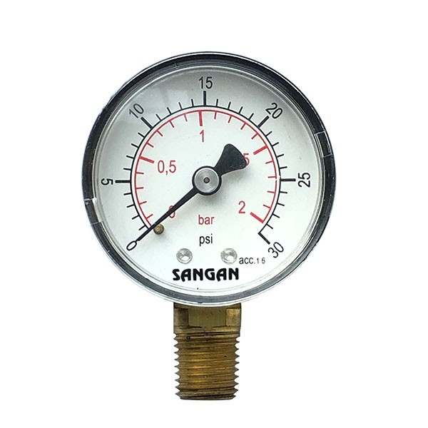 مانومتر سنگان صنعت تمام برنجی عمودی صفحه 6 سانت مدل PG1/A-5