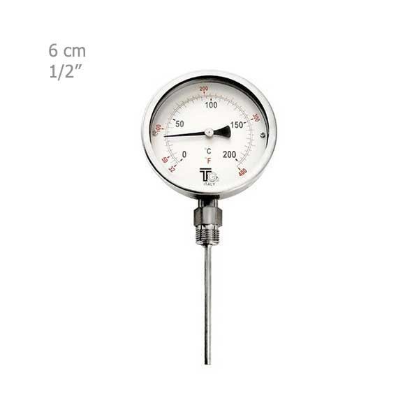 ترمومتر تی جی TG عمودی تمام استیل 6 سانت TB310-1