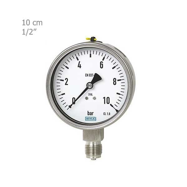 مانومتر ویکا تمام استیل عمودی صفحه10سانت مدل232.50-1