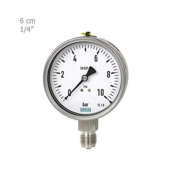 مانومتر ویکا تمام استیل عمودی صفحه6سانت مدل232.50-1