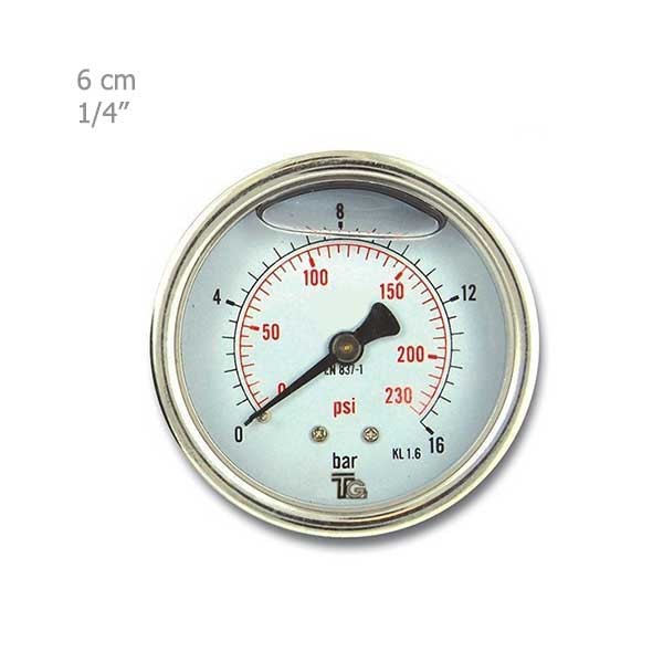 مانومتر تی جی تمام استیل افقی روغنی صفحه6 مدلHBB-1