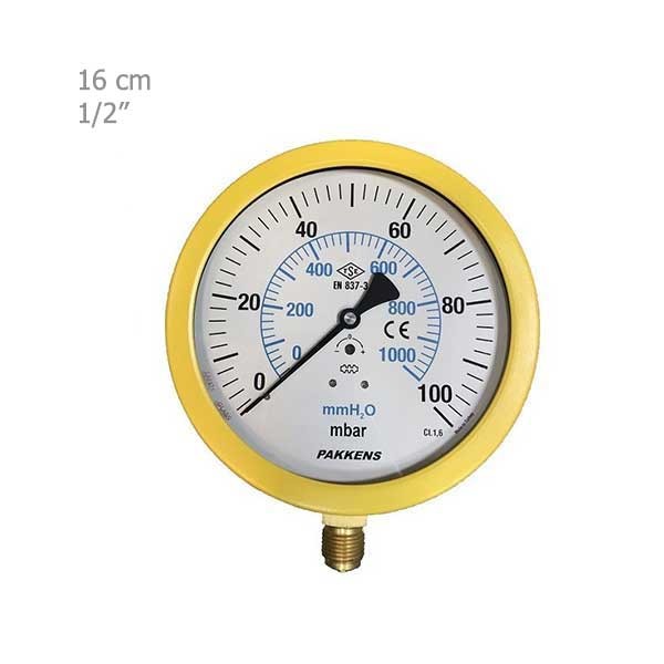 مانومتر میلی‌بار پکنز عمودی خشک صفحه 16سانت-2