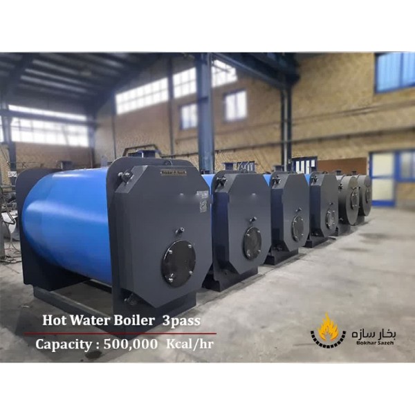 دیگ آبگرم فولادی 300000 سه پاس بخار سازه مدل BSWF.300-6