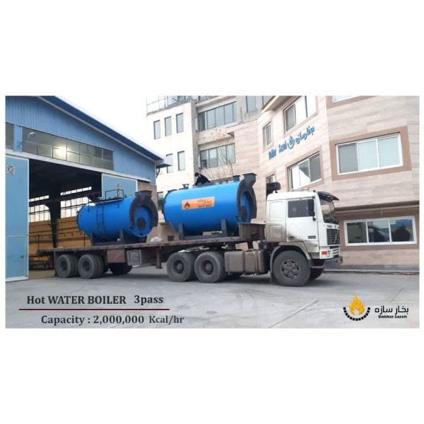 دیگ آبگرم فولادی 600000 سه پاس بخار سازه مدل BSWR.600-3