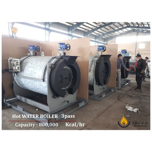 دیگ آبگرم فولادی 600000 سه پاس بخار سازه مدل BSWR.600-4