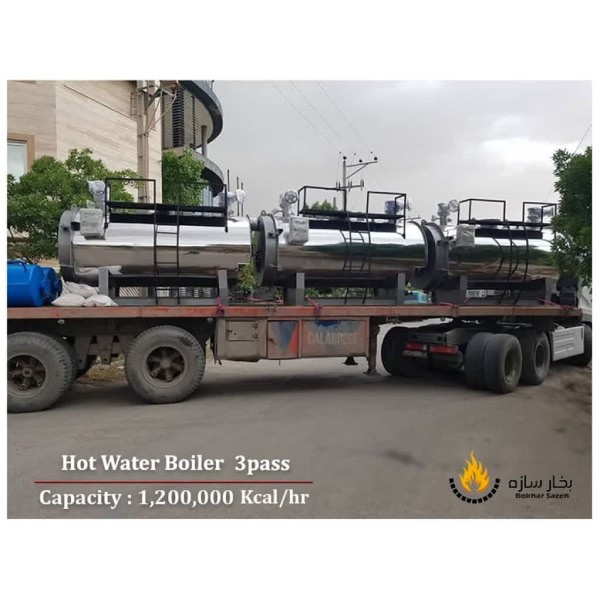 دیگ آبگرم فولادی 600000 سه پاس بخار سازه مدل BSWR.600-11