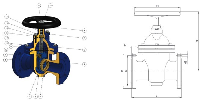 شیر کشویی زبانه فلزی (رینگ برنزی) فاراب-2
