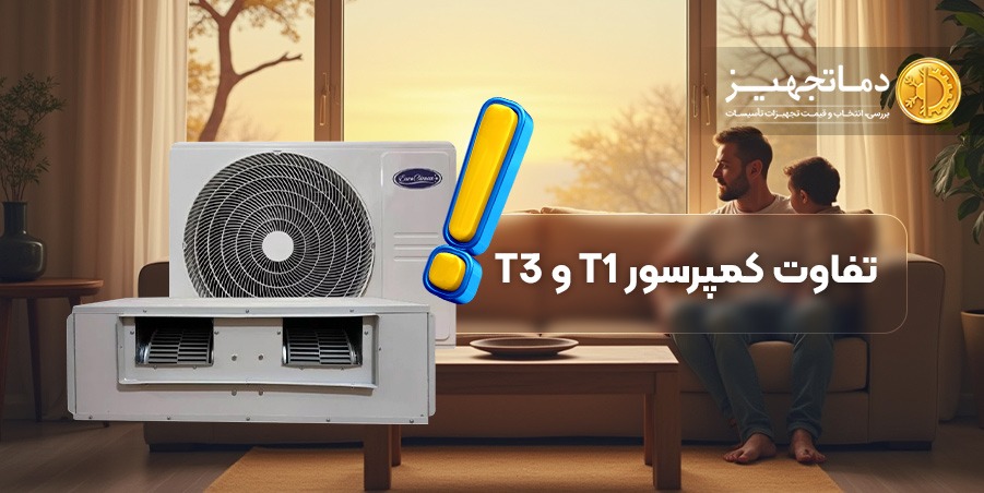 تفاوت کمپرسور T1 با T3 در کولر گازی و اسپلیت | دماتجهیـز
