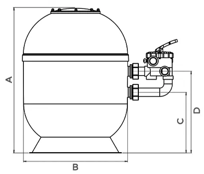 ابعاد کلی فنی فیلتر شنی آریونا مدل PACIFIC-510