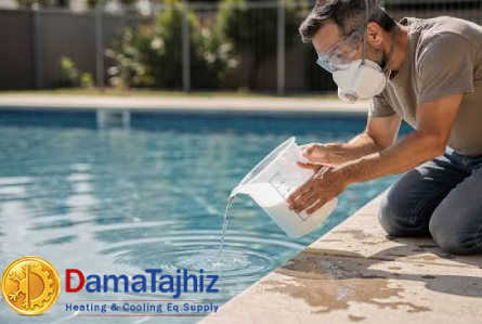 How to add chlorine powder to pool water | DamaTajhiz HVAC